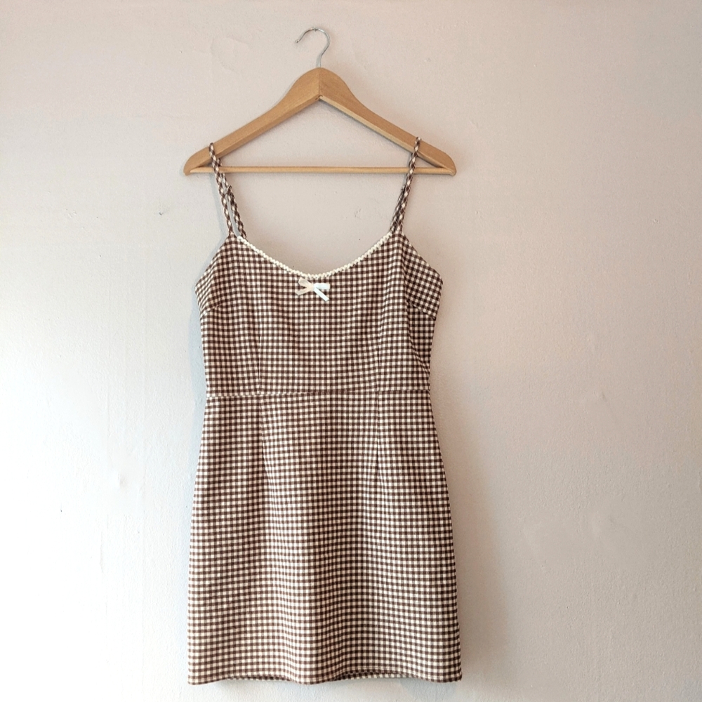 Urban Outfitters Brown and White Mini Dress
